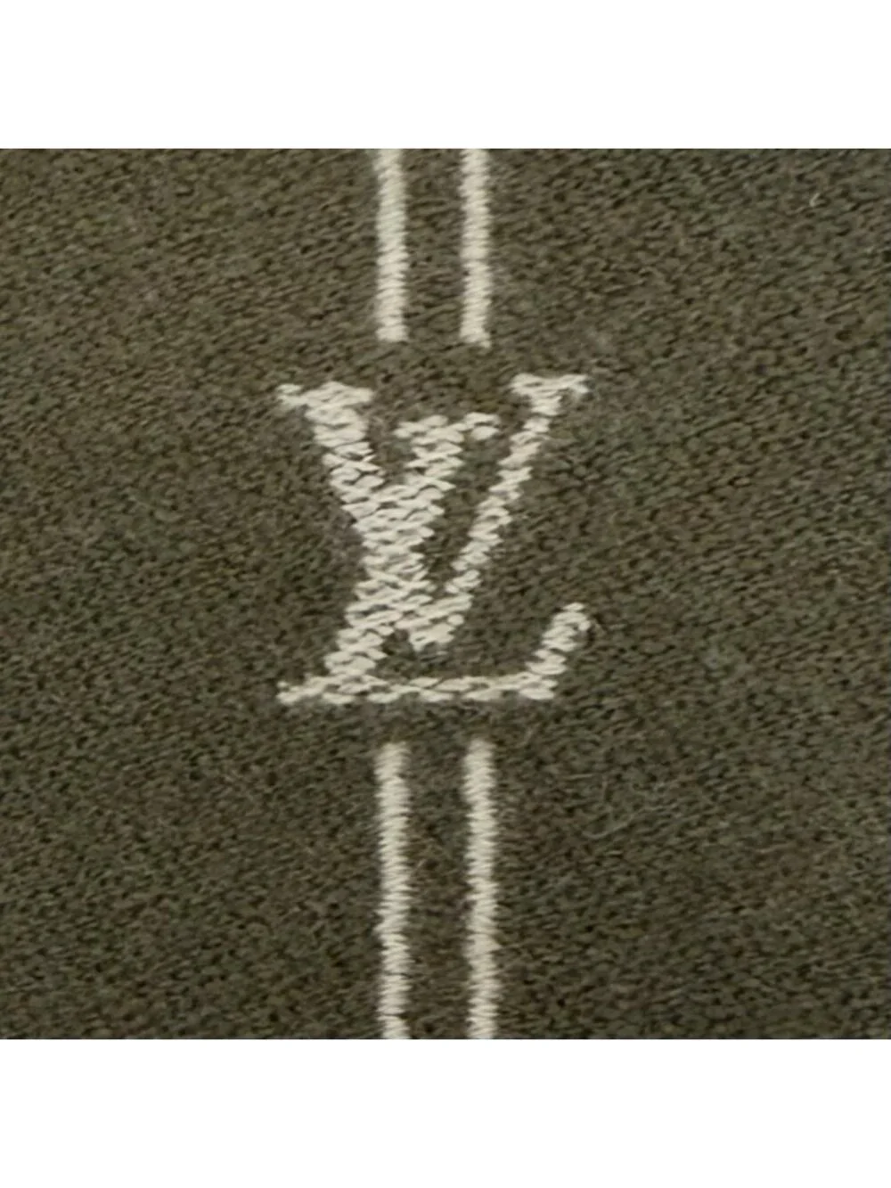 Louis Vuitton Monogram Stripes Wool 100% Scarf Khaki